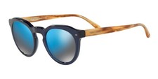 GIORGIO ARMANI AR 8093 5358/04 Blue Round Mirror Sunglasses FRAME 47-23-145