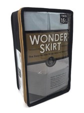 Wrap-Around Wonderskirt Twin Size Bed Skirt, 15" Drop, Light Blue