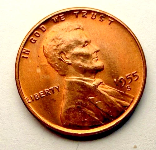 1955-S Uncirculated Lincoln Wheat 1c ~ GEM BU Red Brown ~ Nice! ~ C83