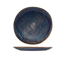 Terra Porcelain Aqua Blue Organic Plate Home Party Restaurant 25cm Pack of 6