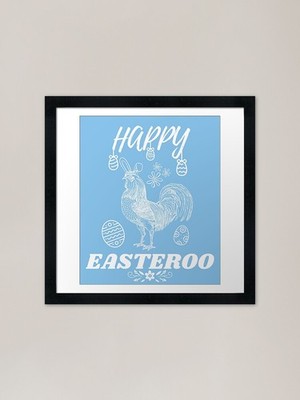 Frohe Osternoo - Lustiges Ostern Design gerahmtes Wandbild Poster Leinwanddruck Bild