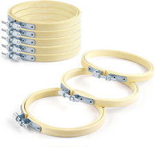 8 Pieces 3 Inch Embroidery Hoops, Bamboo Frame Circle Cross Stitch Hoop Ring Emb