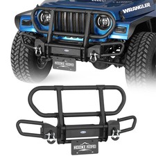 For 1987-2006 Jeep Wrangler Yj Tj Front Bumper Wgrille Brush Guard 2x D-rings For 1987-2006 Jeep Wrangler Yj Tj Front Bumper Wgrille Brush Guard 2x D-rings