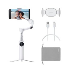 Flow 2 White - Foldable AI Phone Gimbal, AI Tracking, Multi Summit White