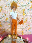 Vintage MATTEL  Barbie Blonde Bubblecut doll in PAK outfit with accessories