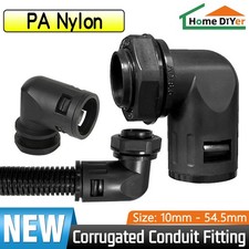Nylon Corrugated Conduit 90° Elbow Connector Fitting For Corrugated Cable Tubing