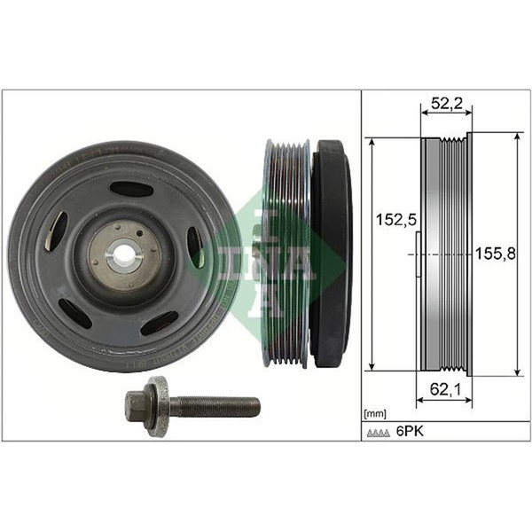 Schaeffler Ina Riemenscheibe Kurbelwelle Passend FüR Renault Austral | 544 0516-image