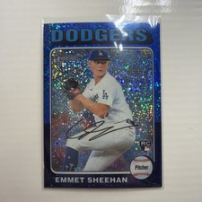 EMMET SHEEHAN RC 2024 Topps Heritage Blue Sparkle Color Match Rookie