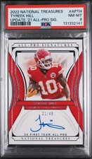 2022 Tyreek Hill PSA 8 Auto National Treasures All Pro KC CHIEFS POP 5 # /49 