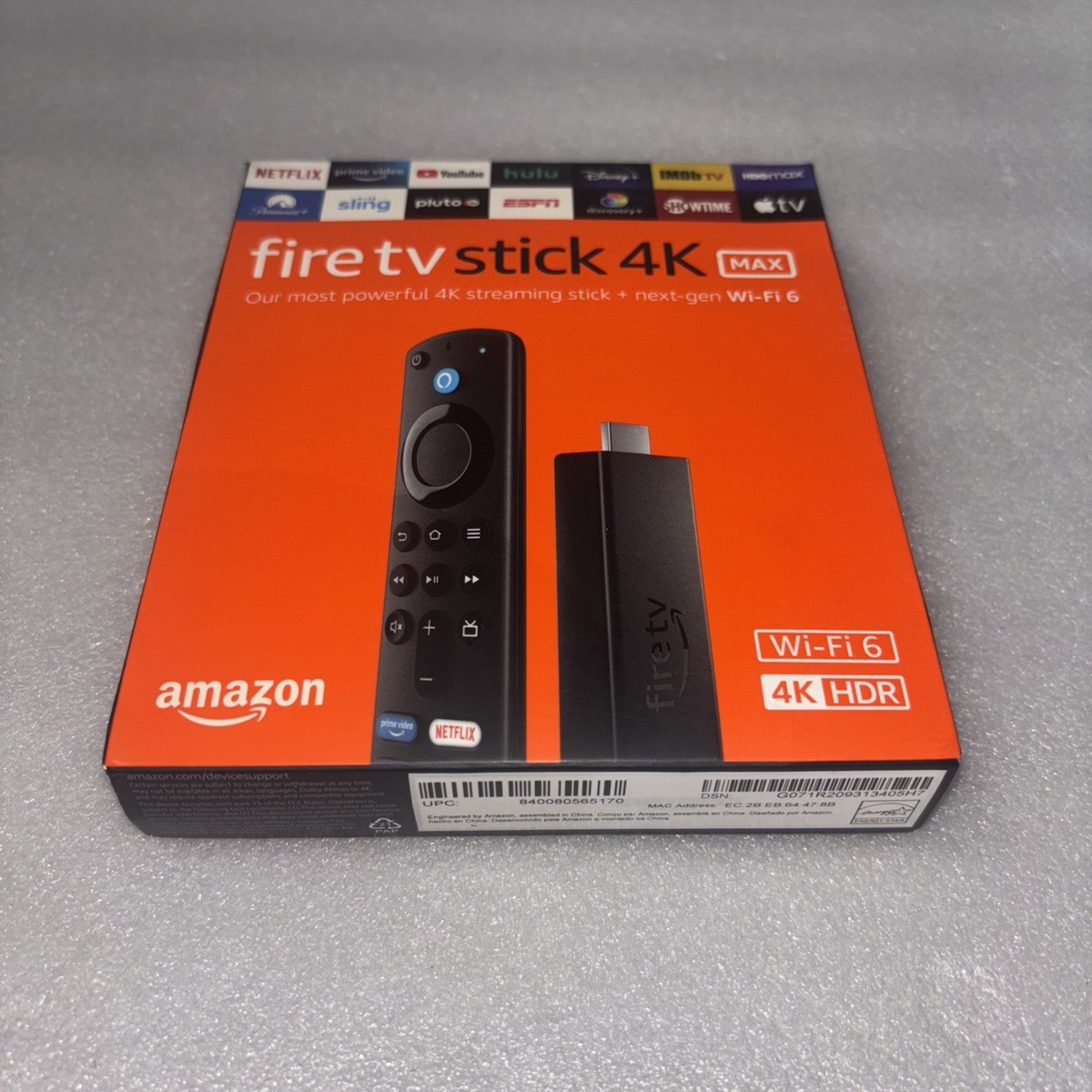Amazon Fire TV Stick 4K Max Media Streamer with Alexa Voice Remote