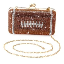Rhinestone Evening Bag Sparkling Clutch for As Shown in the Figure Football