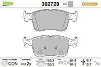 Bremsbelagsatz Scheibenbremse Essential Valeo 302729 FüR Ford Kuga 3 DFK Focus 4