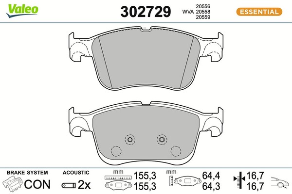 Bremsbelagsatz Scheibenbremse Essential Valeo 302729 FüR Ford Kuga 3 DFK Focus 4-image