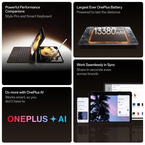 OnePlus Pad 4 Snapdragon® 8 Elite Gen 5 Platform 12GB + 512GB | WiFi | Sage Mist - Picture 4 of 10