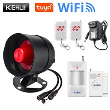 KERUI Tuya Smart WIFI Security Alarm System Kit 110dB Wireless Loud Siren Horn