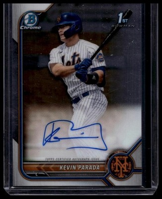 Kevin Parada 2022 Bowman Draft #CDA-KP Chrome Draft Pick Autographs N Mets