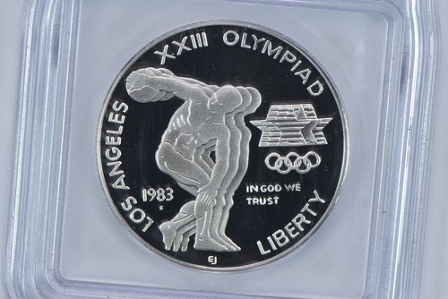 1983-S Olympic Discus Commemorative Silver Dollar PR70 DCAM ICG - Picture 3 of 5