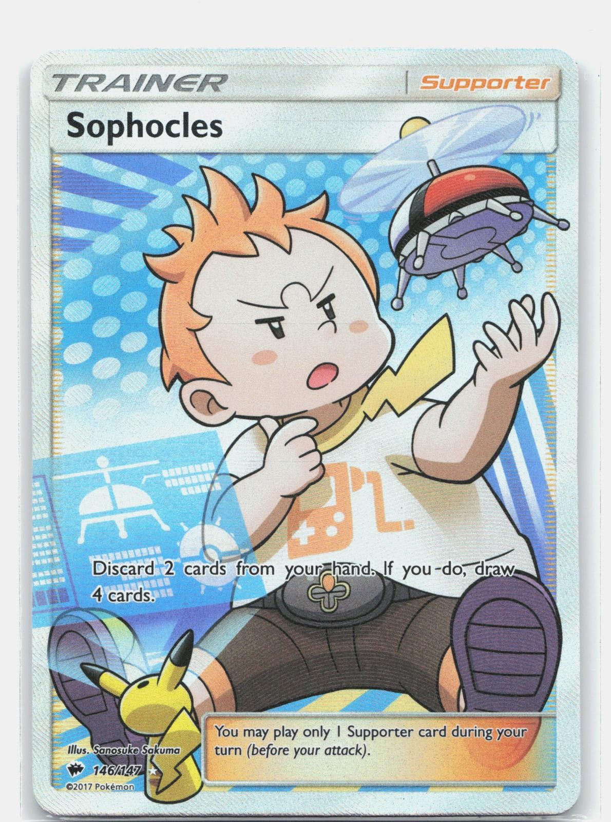 Sophocles 146/147 Ultra Rare Burning Shadows Pokemon Holo Lightly Played