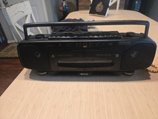 SOUNDESIGN DOUBLE CASSETTE PLAYER RECORDER AM-FM MODEL 4749BLK BOOMBOX
