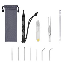 Set di cuciture Paracord con Marlinspike, accessori tono argento nero