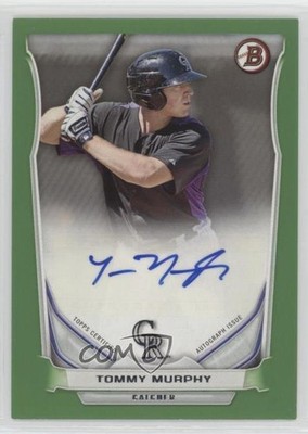 2014 Bowman Retail Prospect Green 87/100 Tommy Murphy #PA-TM Auto 2f9