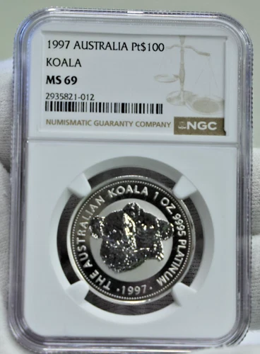 1997 Australia 1 oz Platinum Koala $100 NGC MS69..