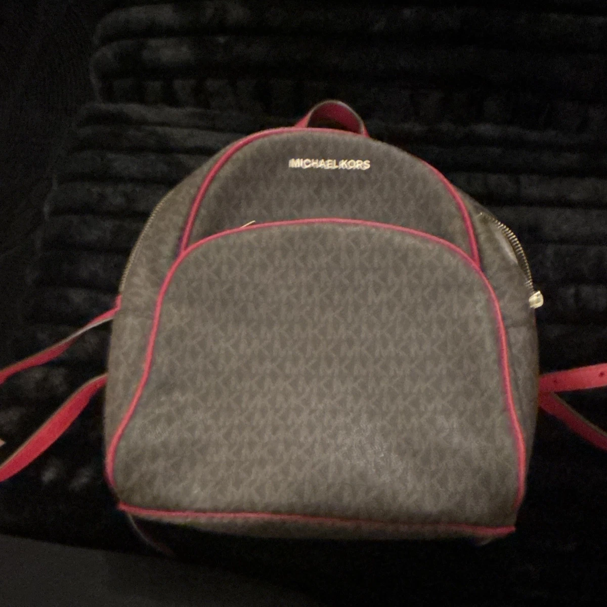 0988 Michael Kors Red Trim Clear Logo Backpack 266150988 Michael Kors Backpack Red Bags & Handbags for Women for sale  main image 2
