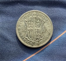 1929 King George V HALF CROWN 0.500 silver coin