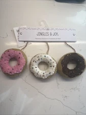 Wool Felt Donut Sprinkled Trio Jingles & Joy Christmas Ornament