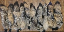 Lot of 10 Red Fox Tail, Real Genuine Fur Tail