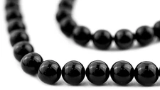 Round Onyx Beads 8mm Black Gemstone 16 Inch Strand