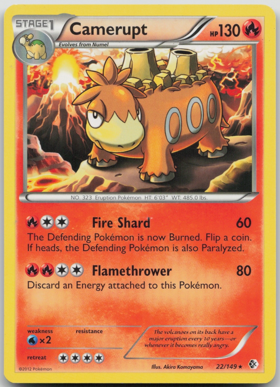 Camerupt 22/149 Rare Boundaries Crossed LP Normal