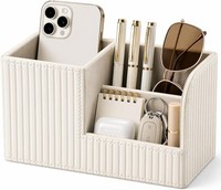 Stifte Organizer Pu Leder Schreibtisch Mit 3 Taschen Cremeweiß FüR BüRo Zuhause