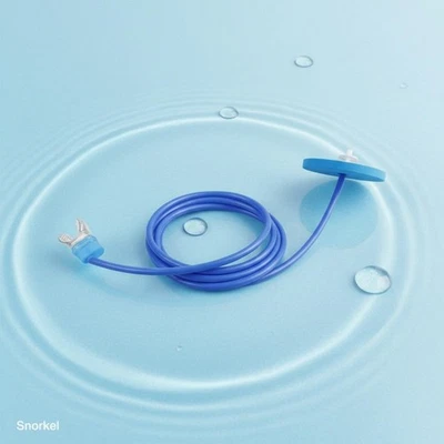 Tuba En Silicone Valve Plate Ronde Tuba Flexible Courbé Bleu pour Adultes - Photo 1/4