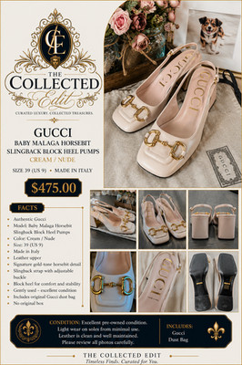 Gucci Baby Malaga Horsebit Slingback Pumps