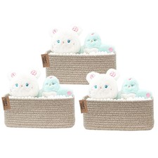 11.5x7.5x4.7 Cotton Rope Storage Baskets for Organizing - 3 Pack