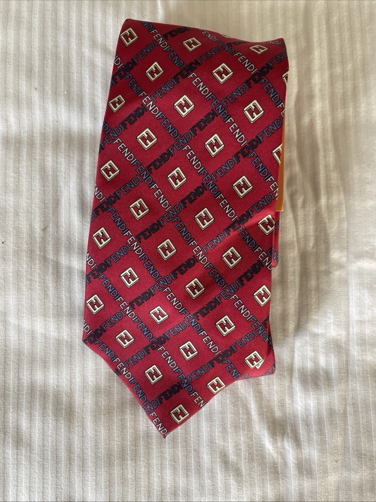 Fendi — Luxury Vintage Fendi FF Abstract Monogram Men’s Silk Necktie, Made In Italy. NWT