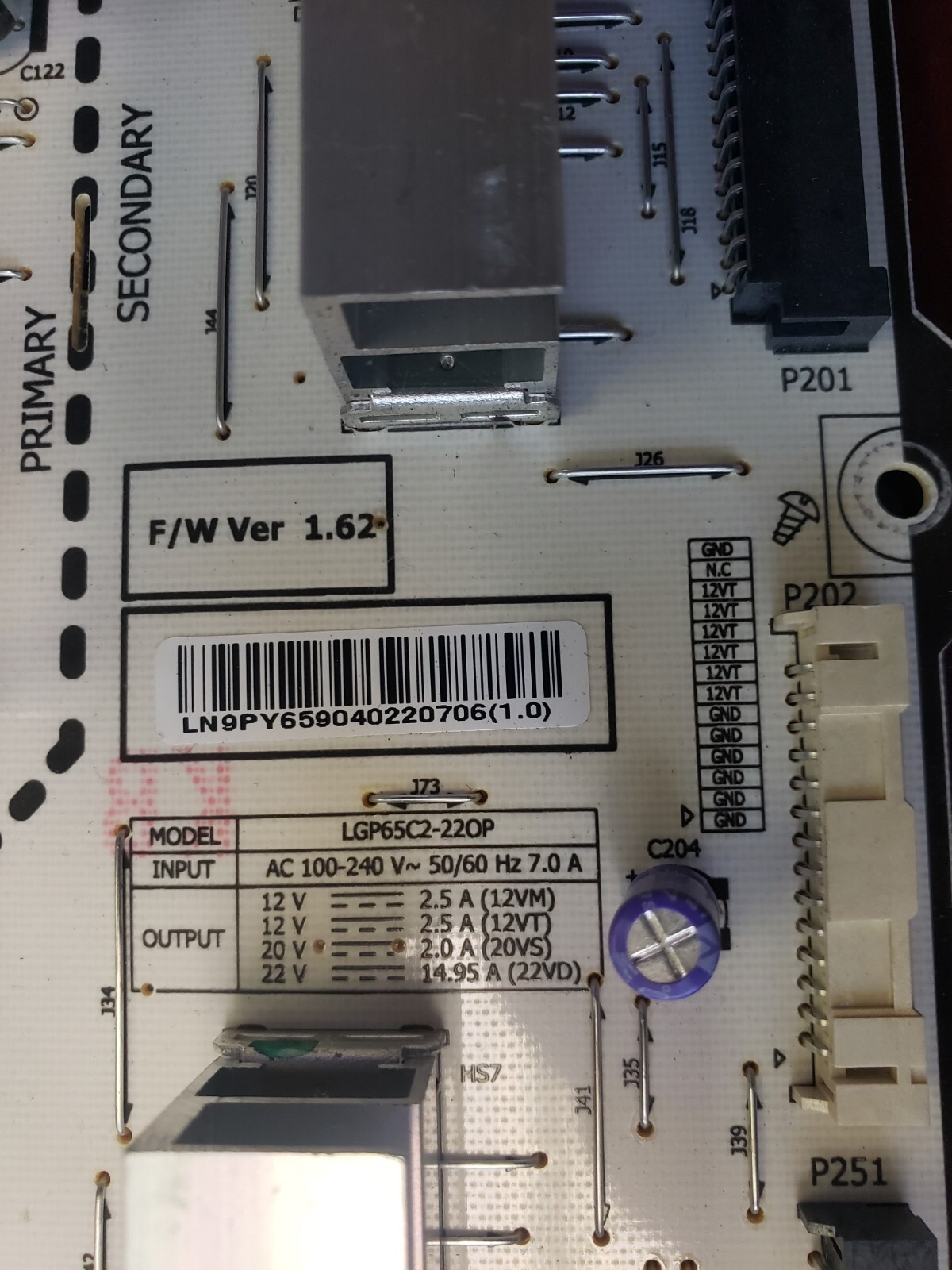 Carte D'alimentation EAY65904022 – Pour TV LG OLED65C25LB