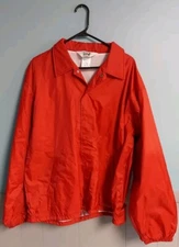 New Men's New Star RED Windbreaker Snap Up Coach's Jacket (Size L)