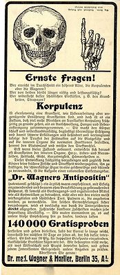 Dr.Wagners Antipositin Wagner & Marlier Berlin Annonce 1905