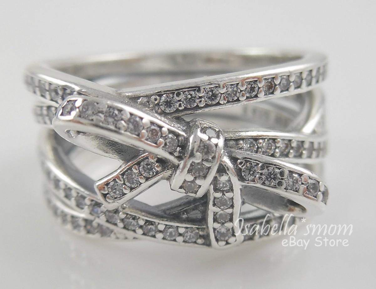 DELICATE SENTIMENTS Authentic PANDORA Bow Wrap Ring Sz 7.5 DELICATE SENTIMENTS Authentic PANDORA Bow Wrap Ring Sz 7.5