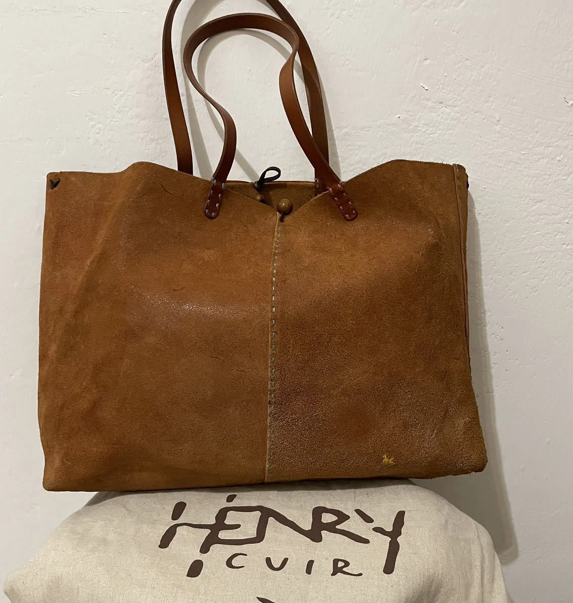 Used Henry Cuir Suede Enliebe Gurin Margarita Hand Bag Tote Bag Very Rare