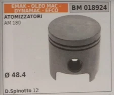 PISTON COMPLETE WITH SEGMENTS ATOMIZER EMAK DYNAMAC EFCO OLEOMAC AM 180 Ø48.4