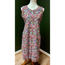 Handmade Sleeveless Midi Dress Floral Print Summer Dress