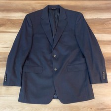 Jos A Bank Blazer Mens 42L Black Wool Cashmere 2 Brass Button Sport Jacket