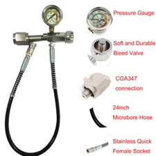 CGA347 Paintball Fill Station Kit SCBA Charging Refill Adapter w/60cm Hose 30Mpa