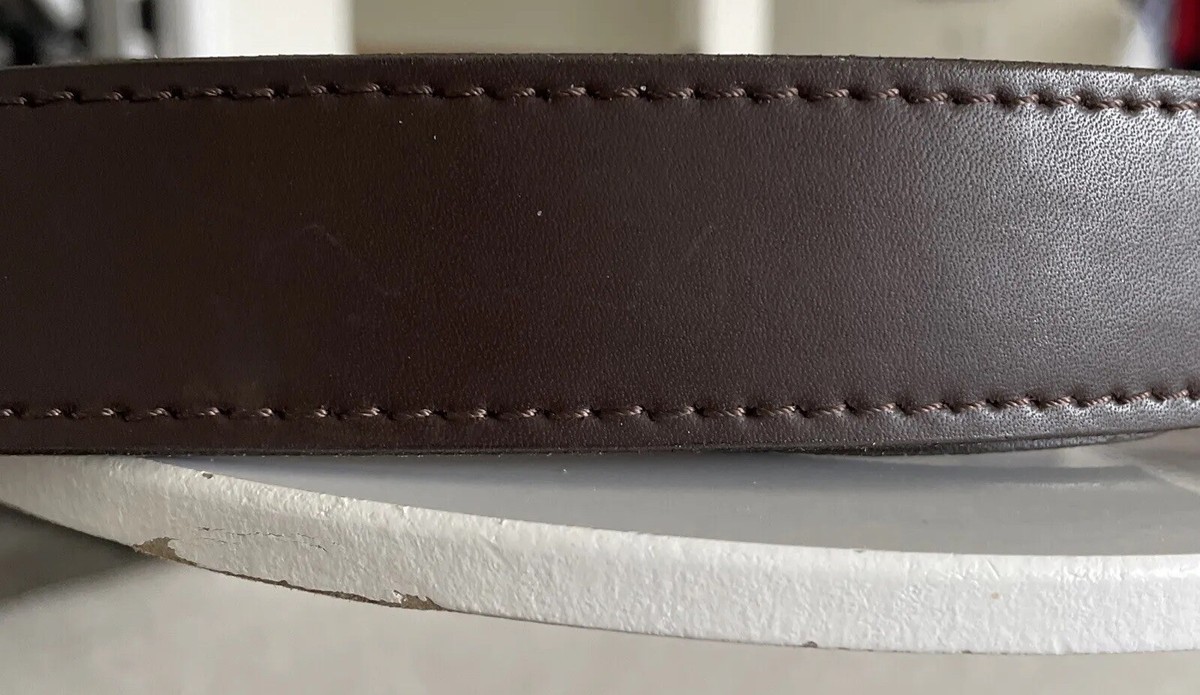 Men's Genuine Leather Handcrafted Belt No Buckle Sz 34 Dark Men's Genuine Leather Handcrafted Belt No Buckle Sz 34 Dark