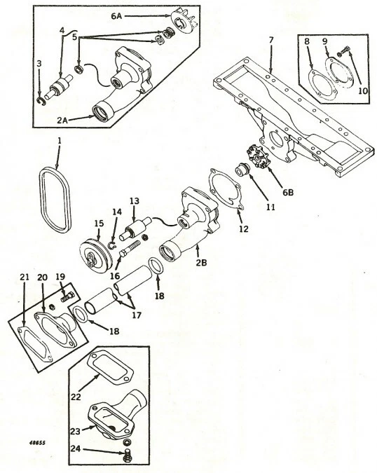 F1052R A4283R * John Deere G 70 Water Pump * Build it yourself * No Bypass * USA - Image 3 of 4