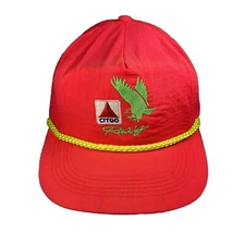 Vintage CITGO Racing Snapback Nylon Hat, Retro Pink Cap w/ Rope, Eagle Logo