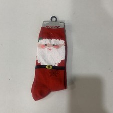 Holiday Editions Christmas Holiday Stocking Stuffer Santa Women's Socks Sz 4-10